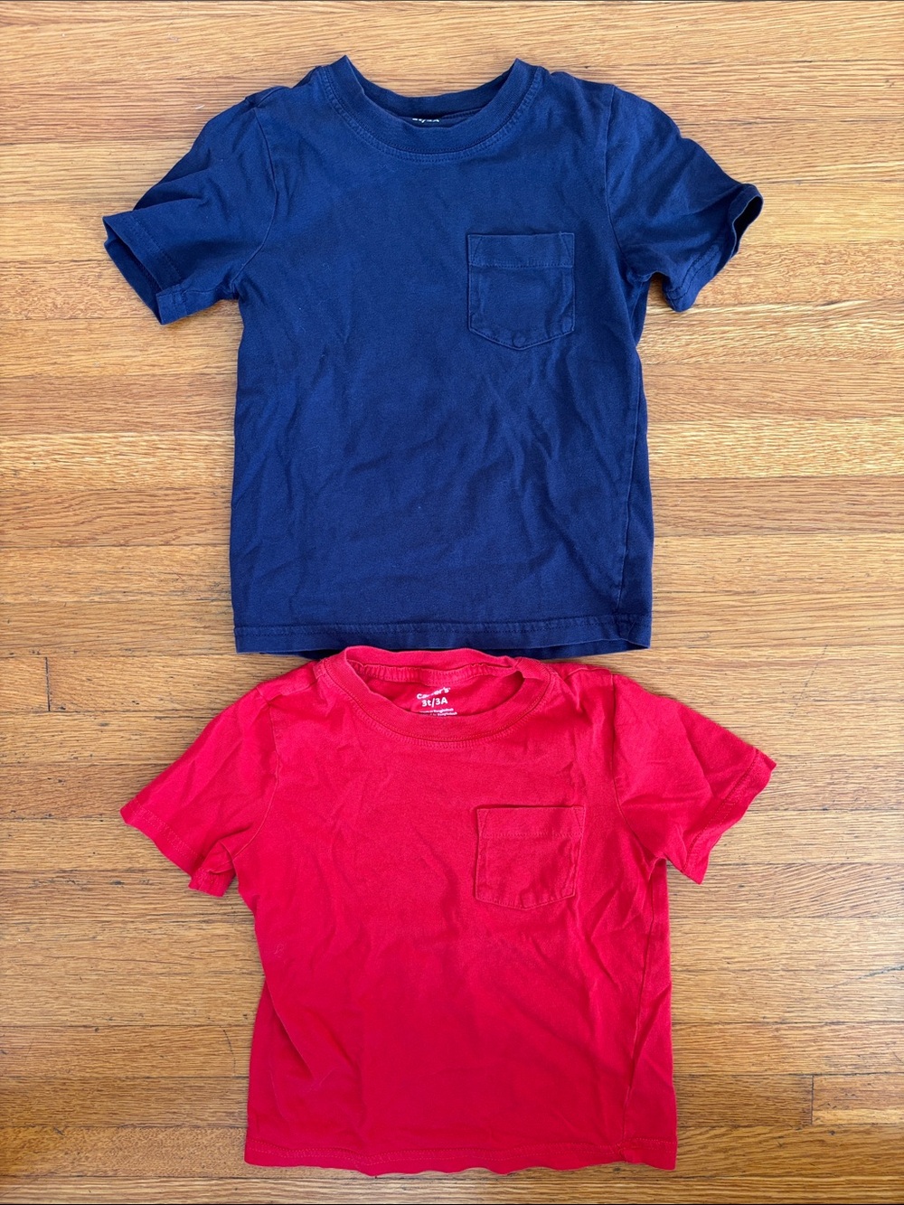 Carter's Short Sleeve Pocket Tees in Navy and Red